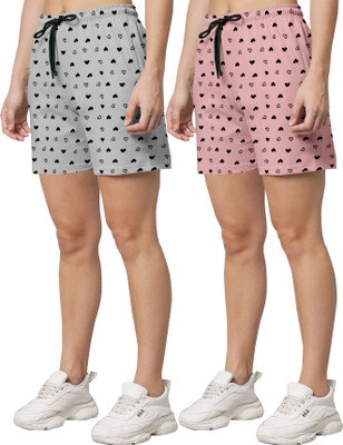 UKANIFAB Printed Women Multicolor Regular Shorts