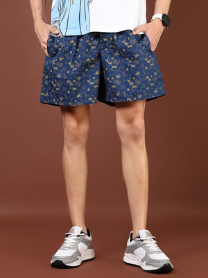 V-MART Graphic Print Men Blue Boxer Shorts