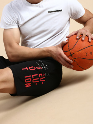 SHOWOFFFF Solid Men Black Regular Shorts