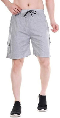 NAVII CLOTHING Solid Men Grey Casual Shorts