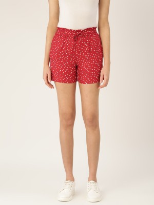 BRINNS Geometric Print Women Red Regular Shorts