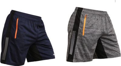 Kyk Color Block Men Dark Blue, Grey Casual Shorts