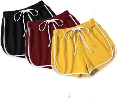 POWERmerc Solid Women Multicolor Hotpants