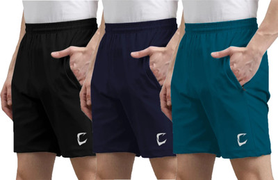 CRAVVEN Solid Men Multicolor Sports Shorts