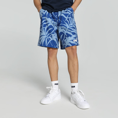 PUMA Floral Print Men Blue Basic Shorts