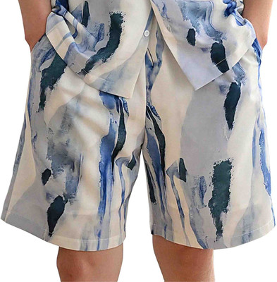 Leriya Fashion Geometric Print Men White Regular Shorts