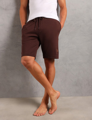U.S. POLO ASSN. Solid Men Brown Basic Shorts