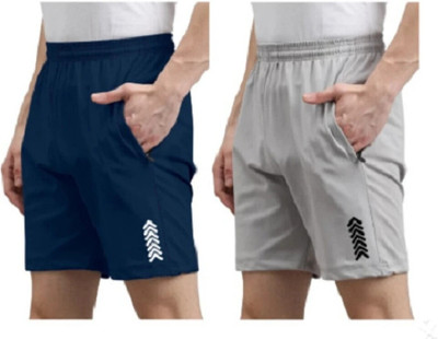 MAANU Printed Men Blue, Grey Sports Shorts