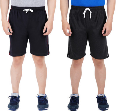 Guide Solid Men Blue, Black Regular Shorts