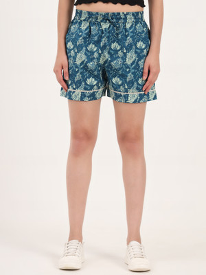 Divena Printed Women Blue Regular Shorts