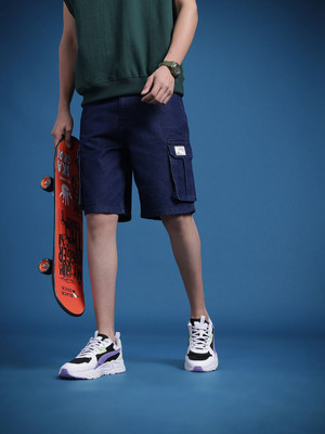 Roadster Solid Men Beige Cargo Shorts