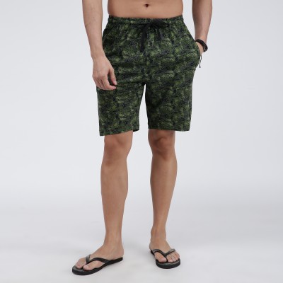 AMUL COMFY Printed Men Dark Green Bermuda Shorts