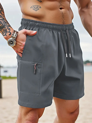 Lripsome Solid Men Grey Cargo Shorts