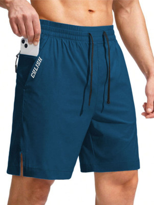 Culish Trend Solid, Printed Men Blue Gym Shorts, Running Shorts, Sports Shorts