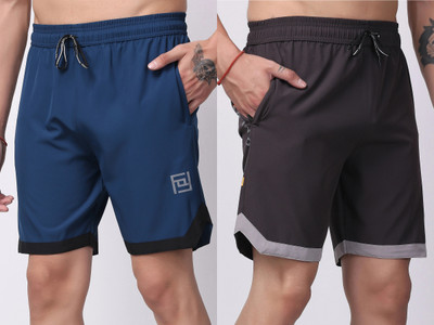 FitInOutFit Self Design Men Multicolor Running Shorts