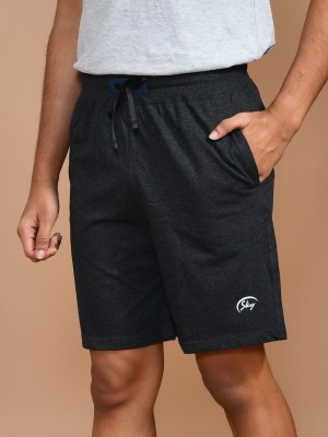 SKYKNIT Solid Men Black Bermuda Shorts