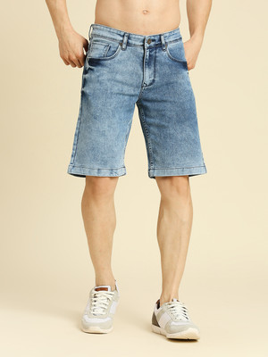 HJ HASASI Dyed/Washed Men Blue Basic Shorts