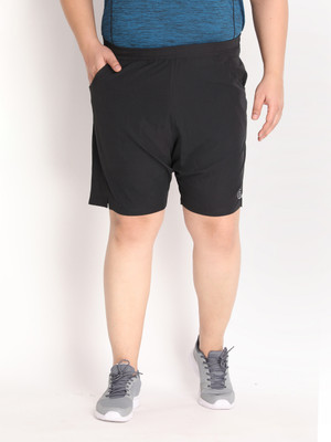 CHKOKKO Solid Men Black Running Shorts