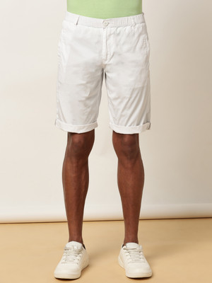 bEEVEE Solid Men White Basic Shorts