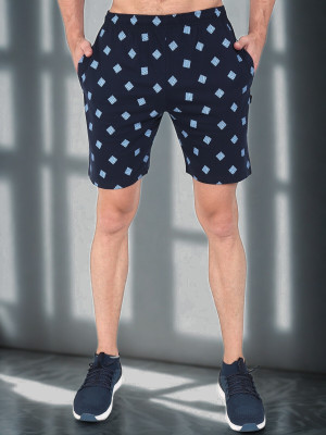 Zeffit Printed Men Dark Blue Bermuda Shorts