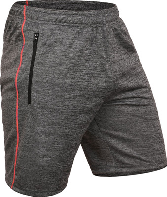 never lose Solid Men Black Sports Shorts