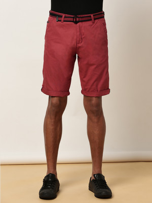 bEEVEE Solid Men Red Basic Shorts