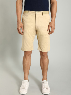 INDIAN TERRAIN Solid Men Yellow Casual Shorts