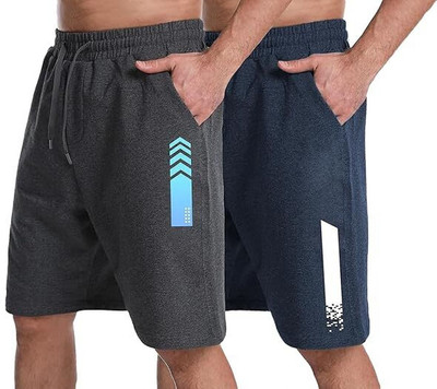Peach Blossom Solid Men Dark Blue Casual Shorts