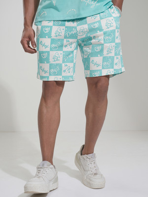 HIGHLANDER Printed Men Blue Regular Shorts