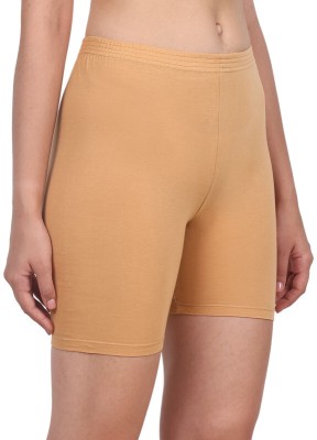 Vanila Solid Women Beige Cycling Shorts