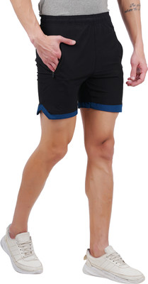 Blacktail Solid Men Black Sports Shorts