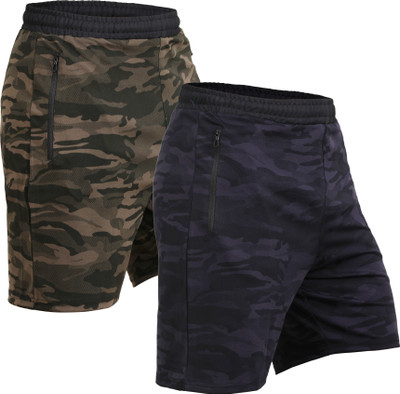 Kyk Military Camouflage Men Grey Regular Shorts