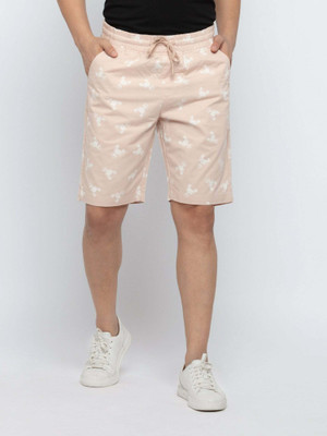 Status Quo Printed Men Beige Basic Shorts