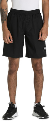 PUMA Solid Men Black Sports Shorts