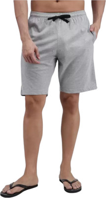 AMAZEE Solid Men Silver Bermuda Shorts