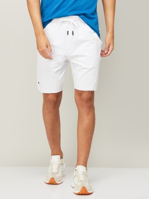 Forca by Lifestyle Solid Men White Casual Shorts