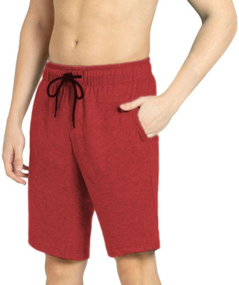 Kartblack Solid Men Maroon Basic Shorts