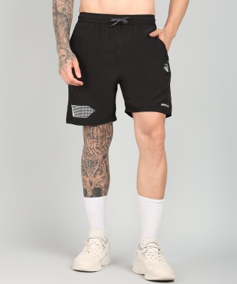 GNOCKFACE Solid Men Black Sports Shorts