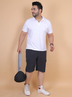 YHA Solid Men Dark Grey Cargo Shorts