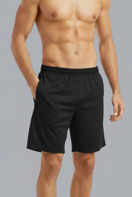 VS Tex Solid Men Black Sports Shorts