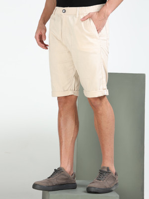 bEEVEE Solid Men Beige Regular Shorts
