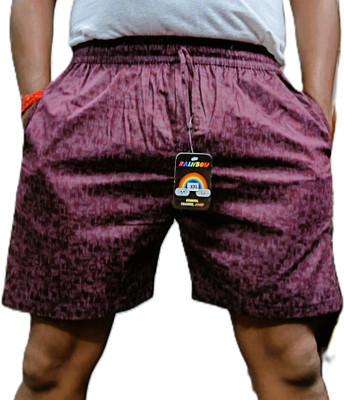 MAA KALI DRESSES Varsity Men White Bermuda Shorts