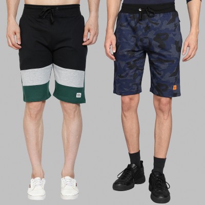 GYRFALCON Military Camouflage Men Black, Blue Casual Shorts