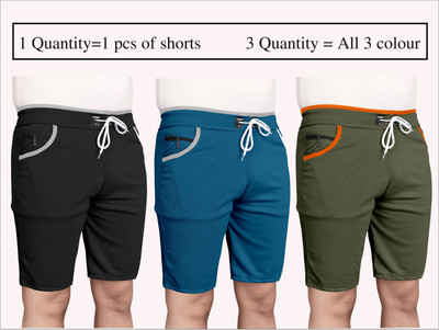 WeReKo Solid Men Green Regular Shorts