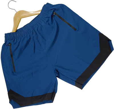 NINQ Solid Men Blue Basic Shorts