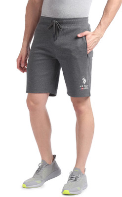 U.S. POLO ASSN. Printed Men Grey Sports Shorts