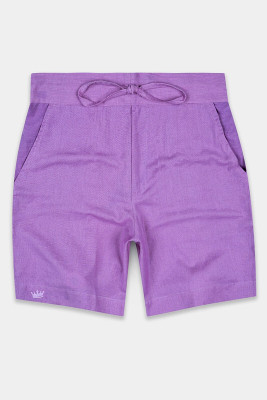 french crown Solid Men Purple Casual Shorts