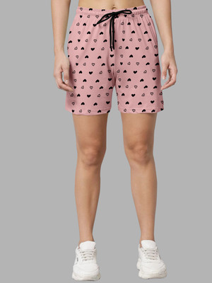 Hare Krishna Printed Women Pink Regular Shorts