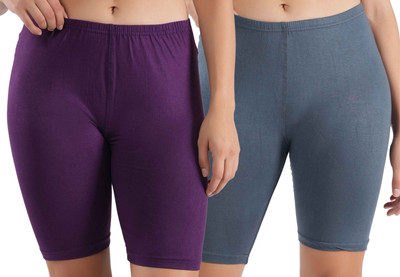 ORLIZEA Solid Women Blue, Purple Cycling Shorts