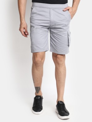 V-MART Solid Men Grey, Grey Regular Shorts